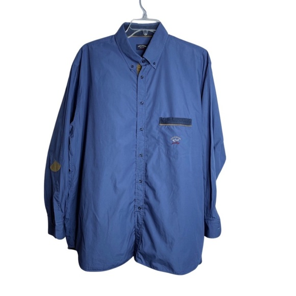 Paul & Shark made in Italy men size 2XL yachting long sleeve button down shirt - Picture 1 of 10